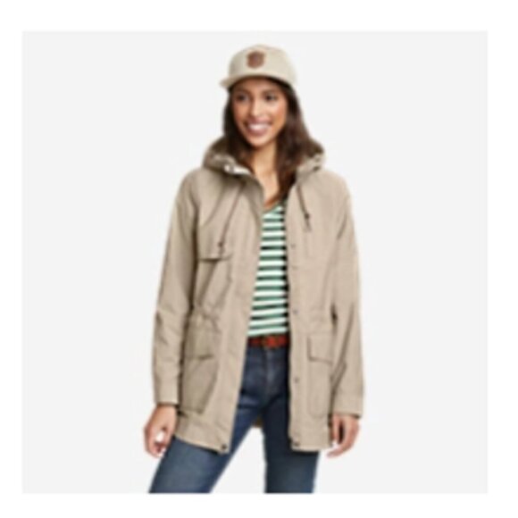 Eddie Bauer Trekker Trench in Stone/Khaki - Picture 2 of 8